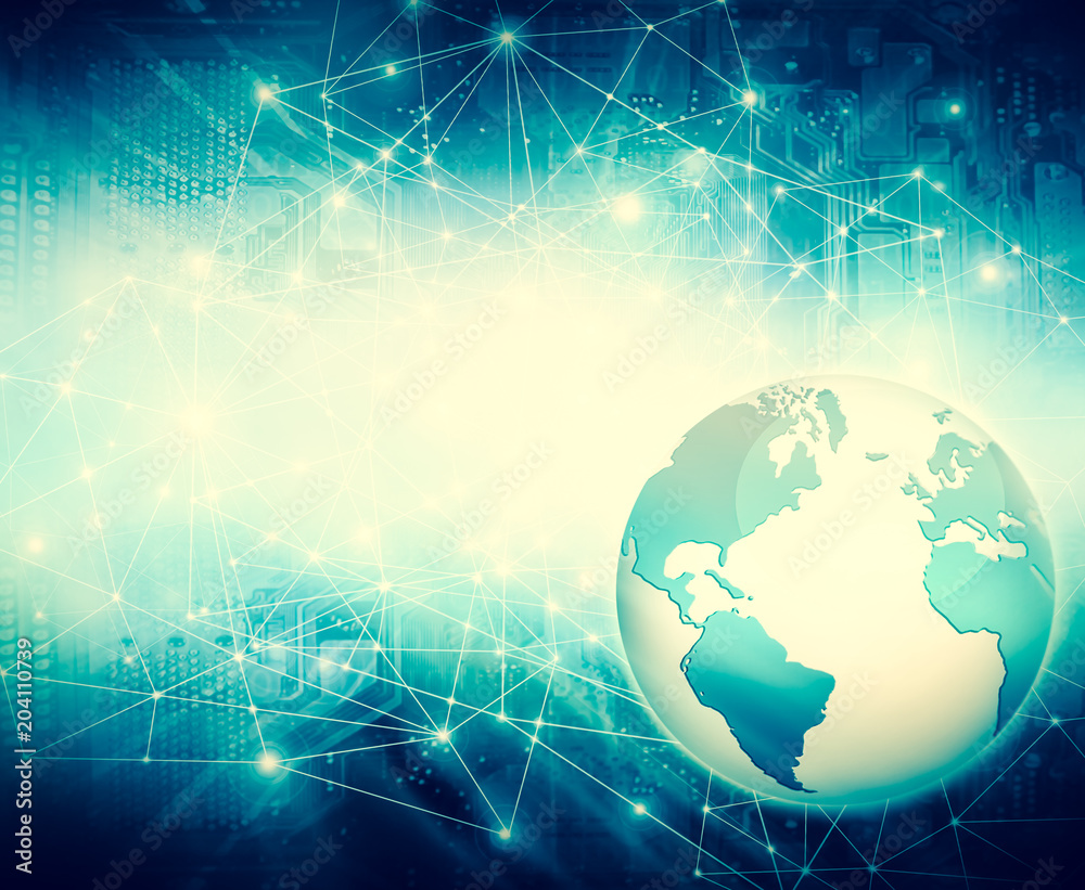 Best Internet Concept of global business. Globe, glowing lines o Best Internet Concept of global business. Globe, glowing lines o