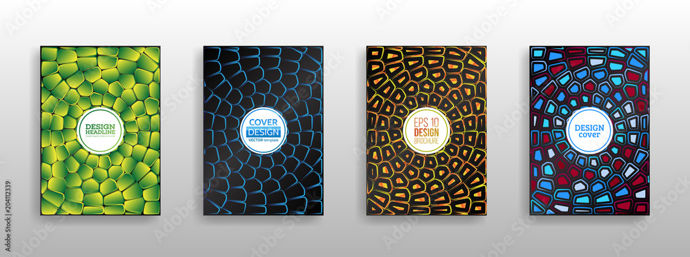 Colorful mosaic covers design. Surface geometric pattern gradients ...