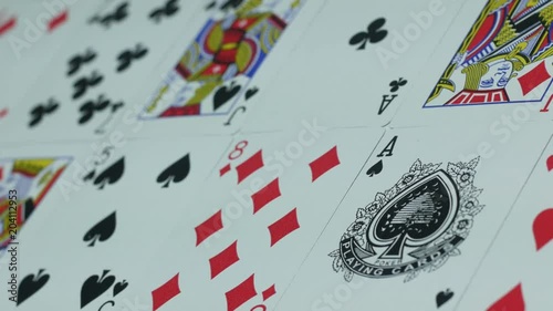 modern deck of cards for playing poker on the table in the casino.