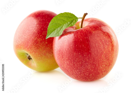 Red apples with leaf