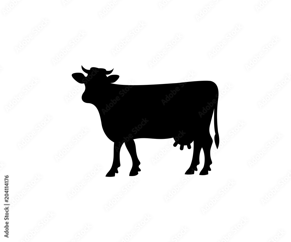 Cow silhouette, vector design. Animal, pet, livestock and farm, agriculture, illustration Cow silhouette, vector design. Animal, pet, livestock and farm, agriculture, illustration