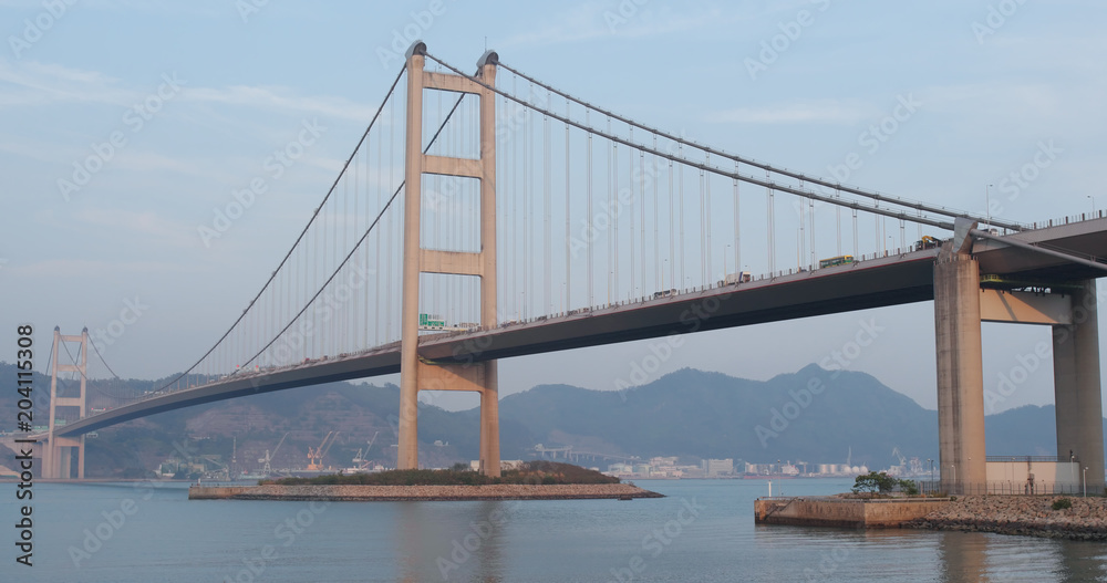 Tsing Ma bridge in Hong Kong