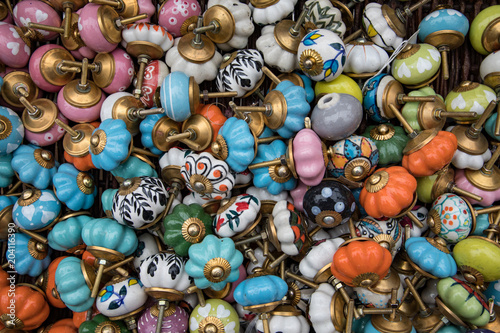 Pile of Used colourful vintage doorknobs  © Gabriel Cassan