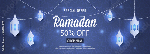 Special Offer Ramadan Sale Islamic Ornament Lantern Mosque Banner Template