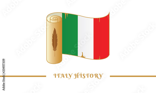 italy flag and italy history photo