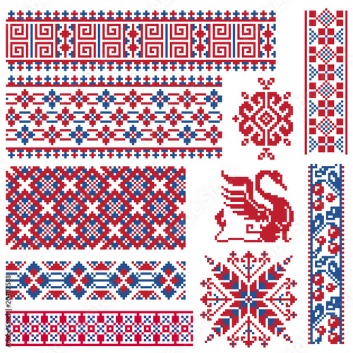 Ethnic vector seamless patterns.