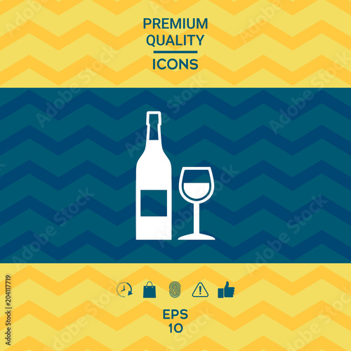 Bottle of wine and wineglass icon