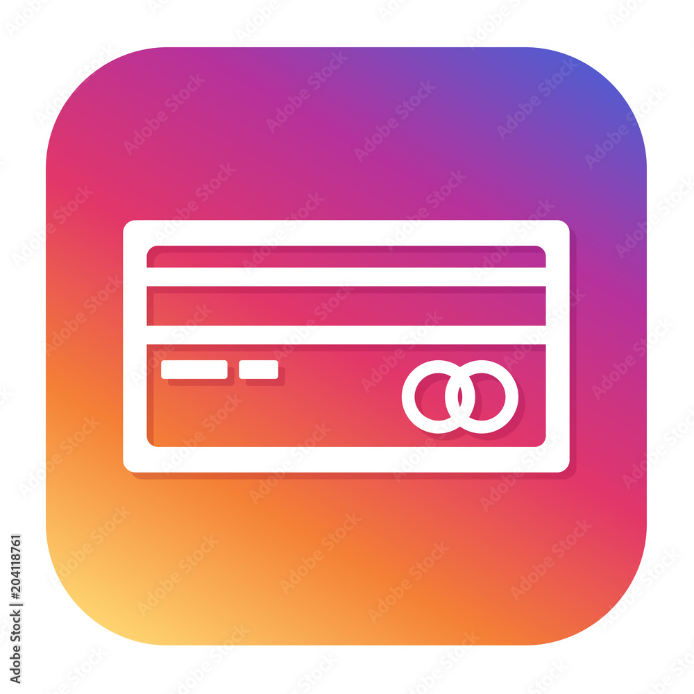 Credit card icon with hipster button. Payment button. Shopping symbol. Credit card icon with hipster button. Payment button. Shopping symbol.