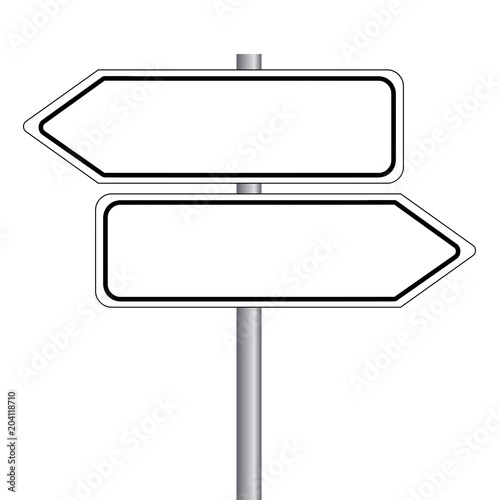 Wegweiser - Straßenschild ohne Text. Vektor Eps10.