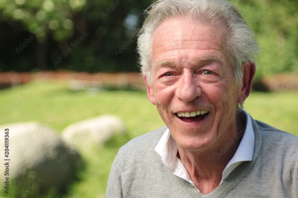 Beautiful old happy man