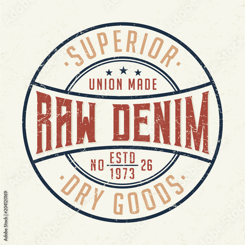 Superior Raw Denim / Dray Goods - Tee Design For Printing