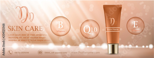 Cover page banner cosmetic business design on background.Skin care concept template layout for cover social, advertising beauty .Vector illustration
