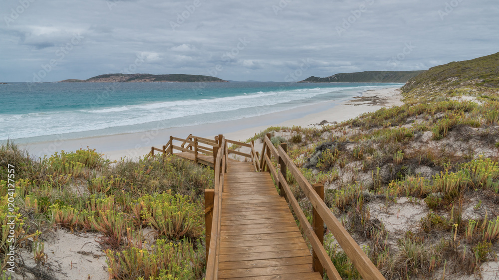 Picnic Beach close to Esperance on an overcast day, Western Australia