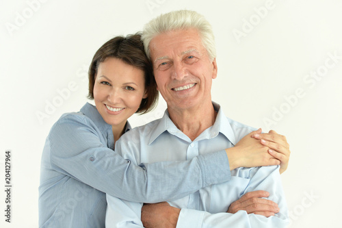 senior man with adult daughter