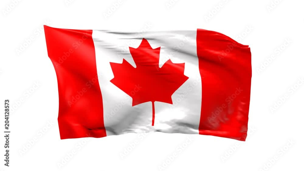 Waving flag of Canada, 3d animation Waving flag of Canada, 3d animation