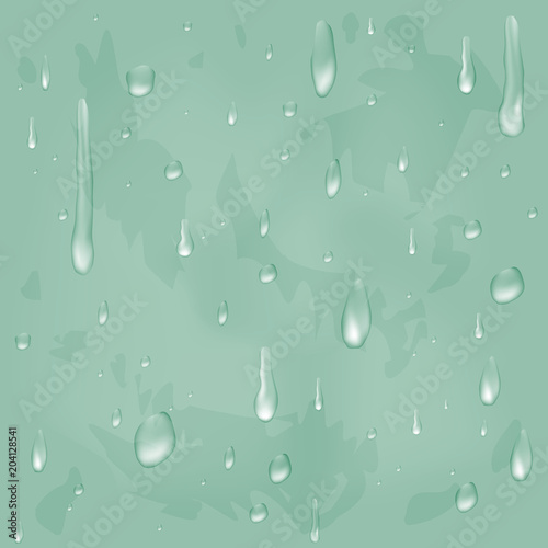Vector, seamless pattern - raindrops on the window. Drops on glass.
