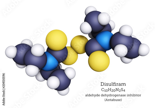 Quadro su tela Ball-and-Stick Molecular Model of Disulfiram