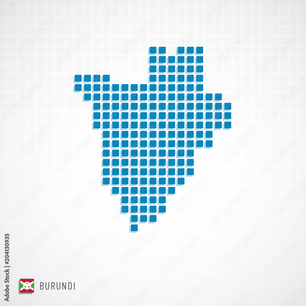 Burundi map and flag icon