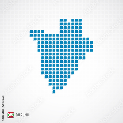 Burundi map and flag icon