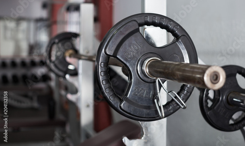 Weightlifting gear in gym