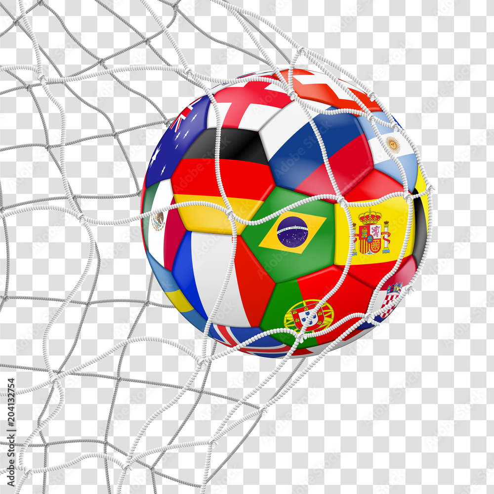 Naklejka premium kolorowa piłka w bramce