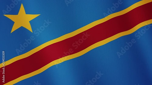 Democratic Republic of the Congo flag waving animation. Full Screen. Symbol of the country. photo
