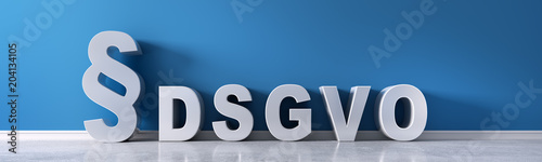 Tableau sur toile Paragraph und DSGVO vor blauer Wand