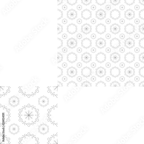 Illustration of seamless abstract gray pattern with snowflakes, lace pattern.