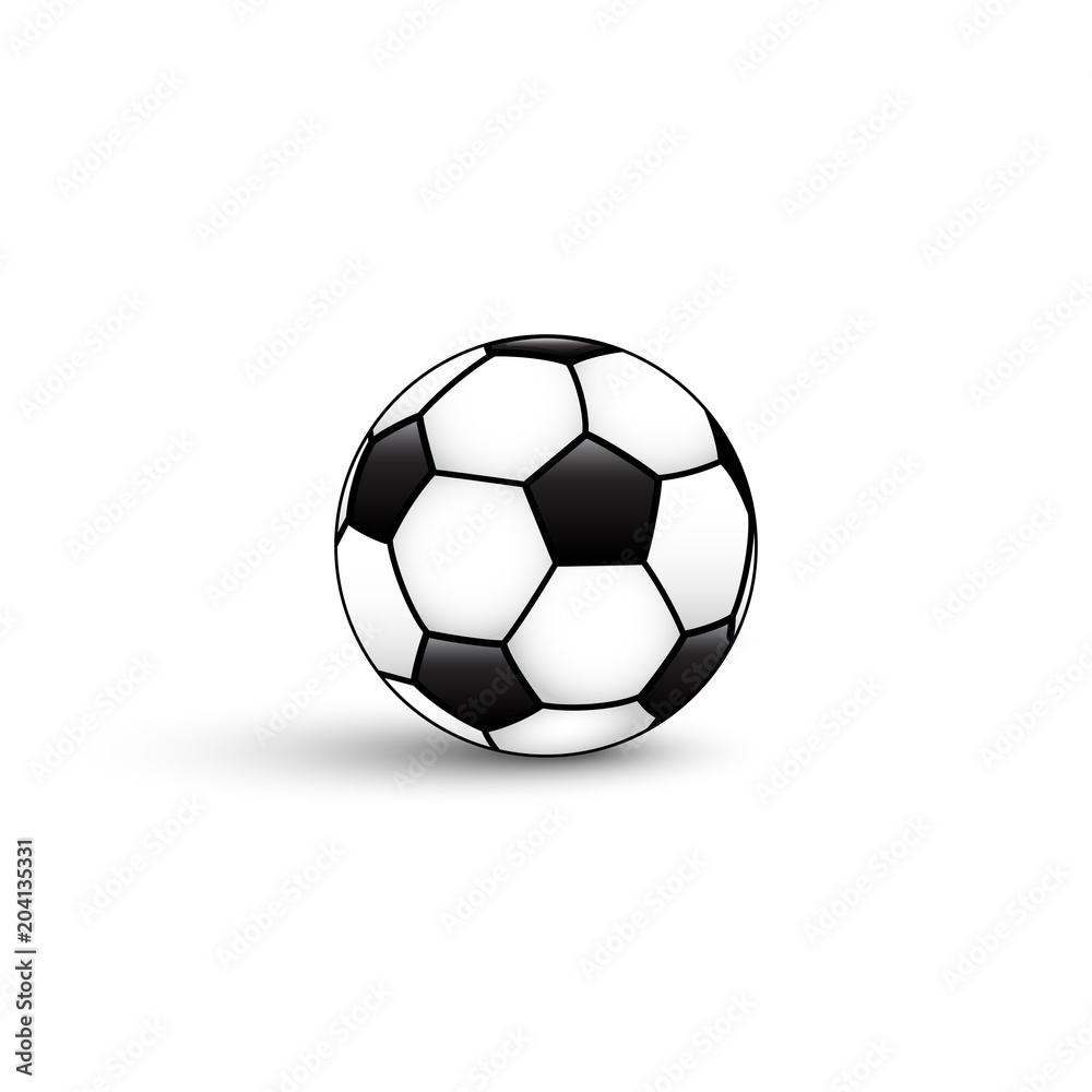 Obraz premium Realistic football ball. Vector soccer ball isolated on white background.