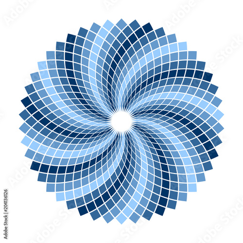 Circle blue design element. Rotation pattern.