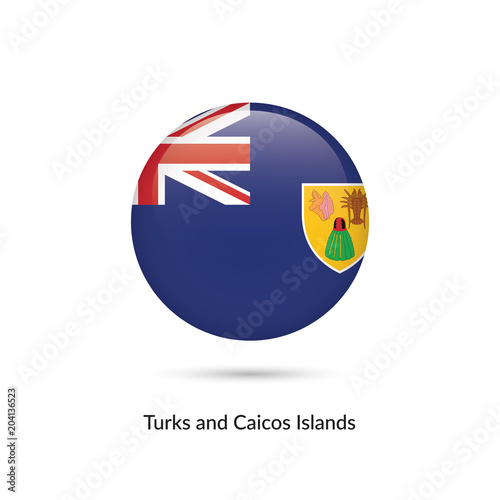 Turks and Caicos islands flag - round glossy button. Vector Illustration Free Download Turks and Caicos islands flag - round glossy button. Vector Illustration - GFXLoad