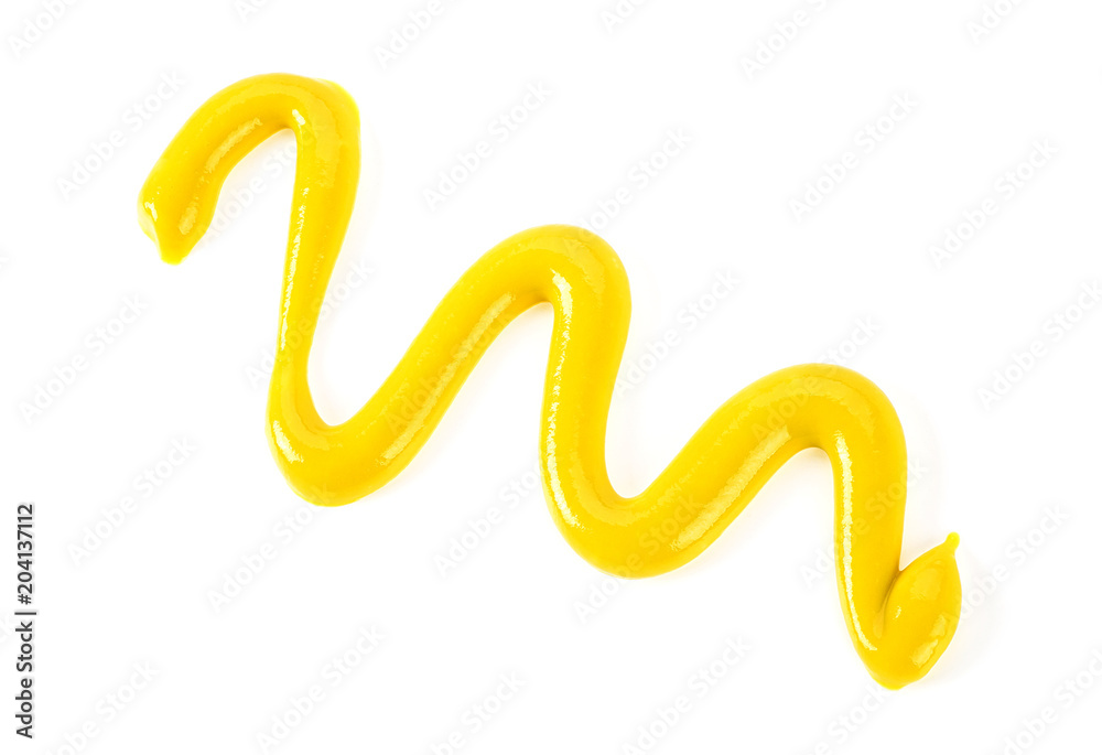 Mustard sauce on a white background Mustard sauce on a white background