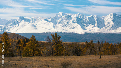 View of mountain North-Chuya ridge of Altai Republic, Russia.