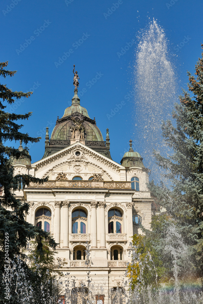 Singing Fountain and State Theater in Kosice Old Town, Slovakia. Singing Fountain and State Theater in Kosice Old Town, Slovakia.