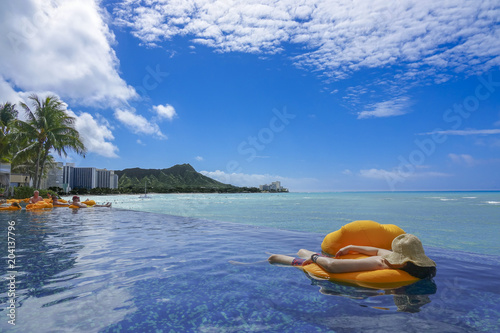 Relax day at Waikiki Beach, Hawaii