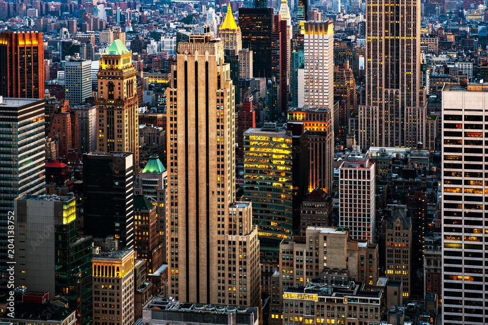 Obraz premium Aerial view on the city skyline in New York City, USA