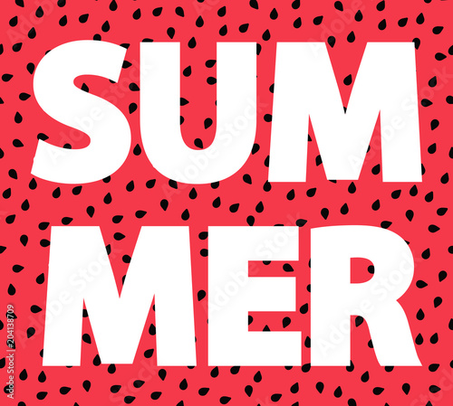 Summer. Watermelon seads red background. Symbol of summer. Summrer card. photo