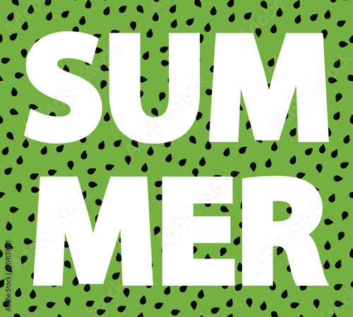 Summer. Watermelon seads green background. Symbol of summer. Summrer card. photo