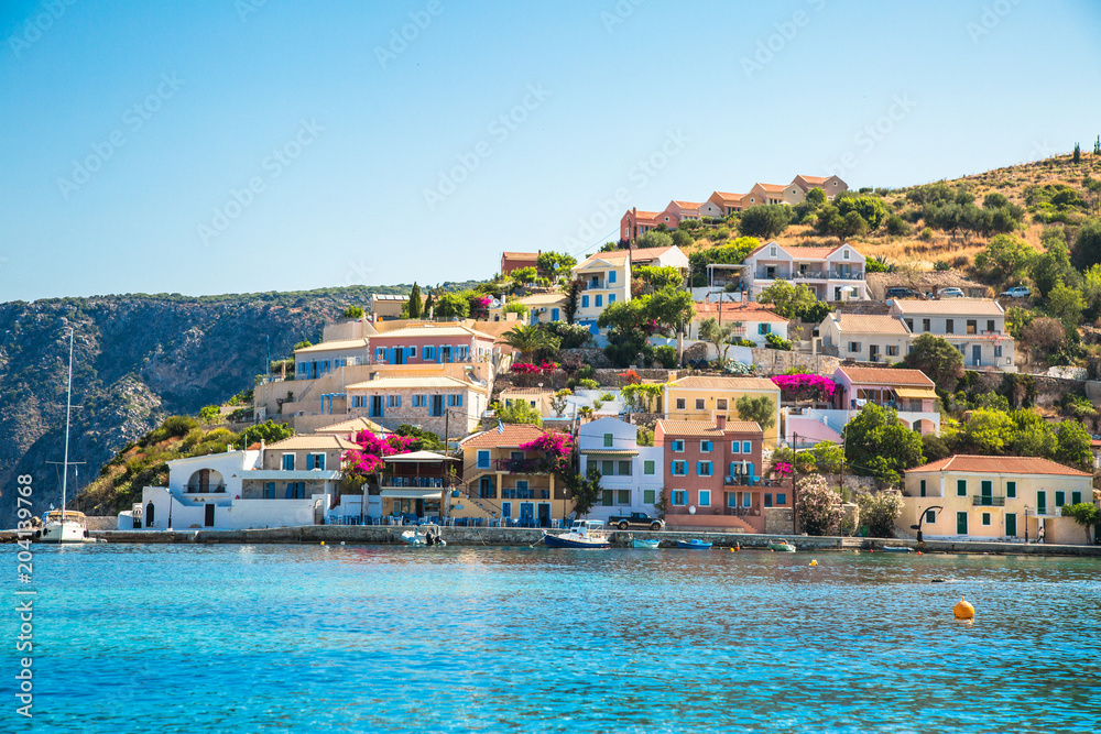 Greek Island Kefalonia. Assos cityscape.