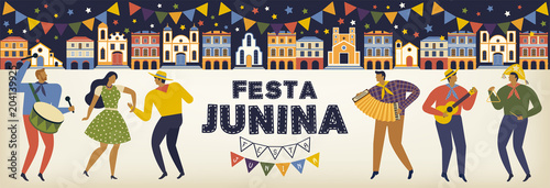 Festa Junina Brazil June Festival. Vector templates. Design element for card, banner, and other use.