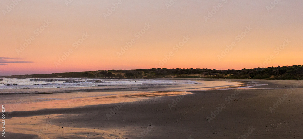 sunset on the beach in Punta Del Diablo - Uruguay