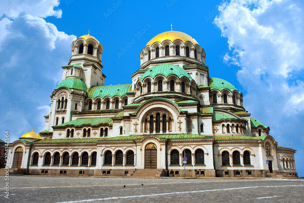 Alexander Nevsky cathedral and square in Sofia, Bulgaria