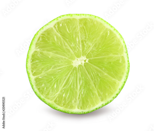 healthy food. sliced lime isolated on white background