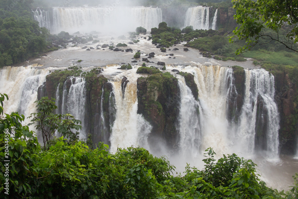 Naklejka premium Iguazu Water Falls at the border of Brasil and Argentina