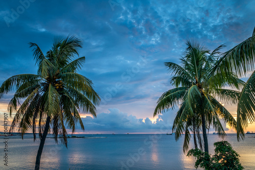 Sunset on Mauritius island