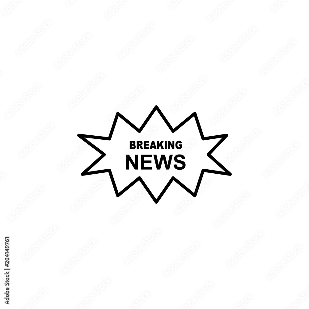 sign breaking news icon. Element of media and news for mobile concept and web apps. Detailed sign breaking news icon can be used for web and mobile. Premium icon sign breaking news icon. Element of media and news for mobile concept and web apps. Detailed sign breaking news icon can be used for web and mobile. Premium icon