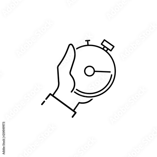 stop watch in hands icon. Element of speed for mobile concept and web apps illustration. Thin line icon for website design and development, app development. Premium icon
