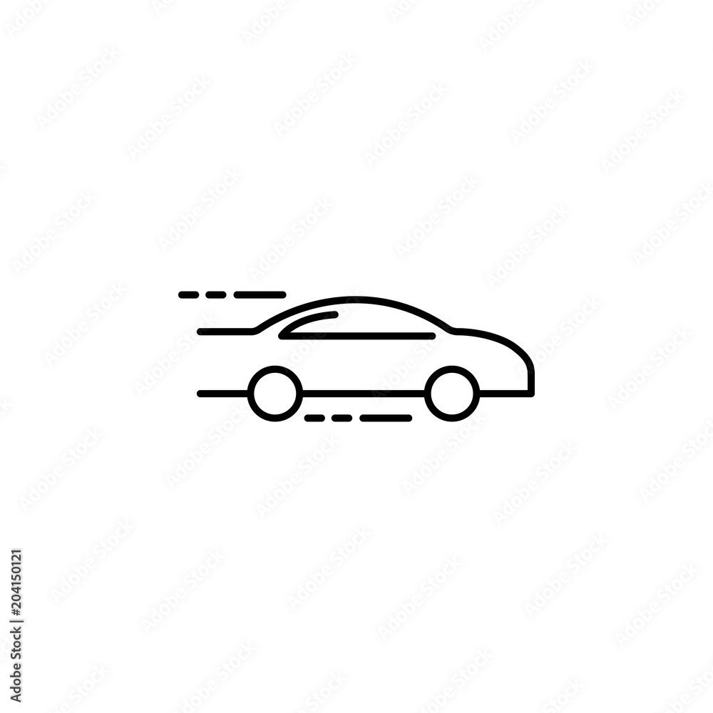car at speed icon. Element of speed for mobile concept and web apps illustration. Thin line icon for website design and development, app development. Premium icon