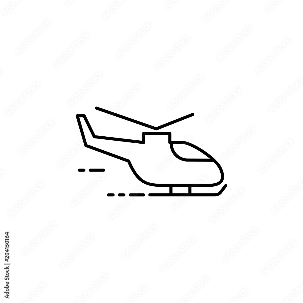 flying helicopter icon. Element of speed for mobile concept and web apps illustration. Thin line icon for website design and development, app development. Premium icon