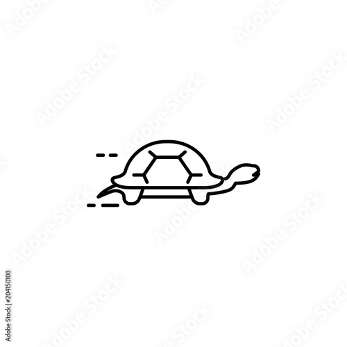 walking tortoise icon. Element of speed for mobile concept and web apps illustration. Thin line icon for website design and development, app development. Premium icon photo
